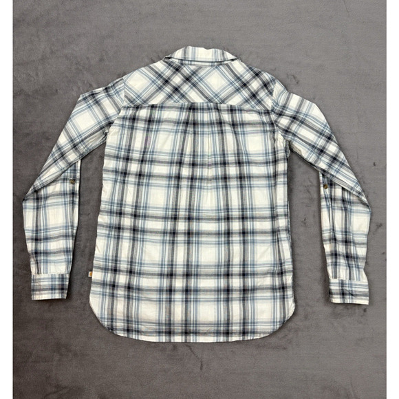 Carhartt Women’s Blue Plaid Button Up Shirt Size XS Double Pen Holder Pocket - Picture 6 of 10